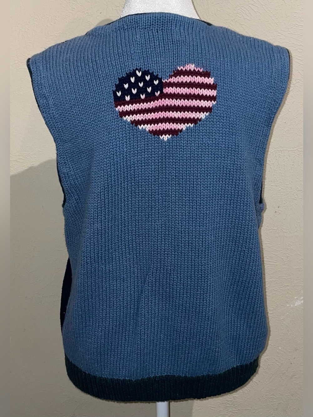 Christopher Banks Women Size L Vintage Blue Teacher Sweater Vest Back To School - Picture 5 of 9